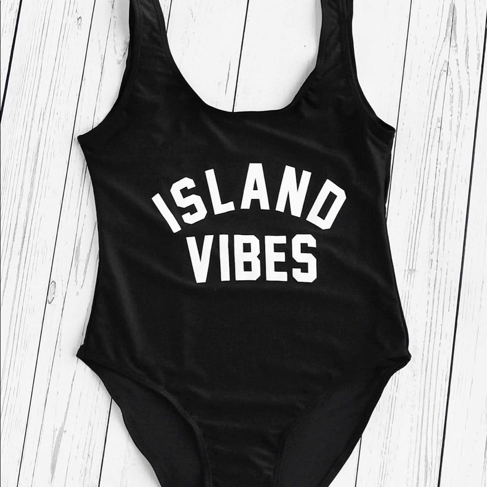 Island vibes one piece swim suit